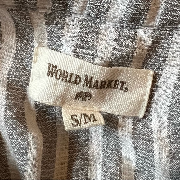 World Market Embroidered Stripe Tunic Blouse with colorful accents - Picture 3 of 5